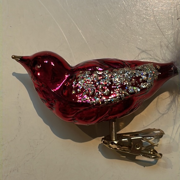 Martha Stewart Red Glass Birds Clip-on Christmas ornaments orig box Poland READ - Picture 2 of 16
